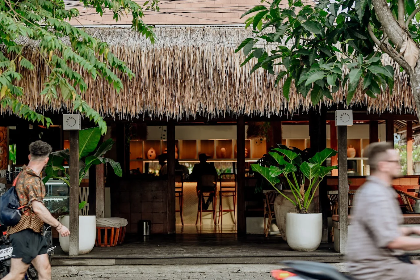 Roots Restaurant exterior in Pererenan, Bali